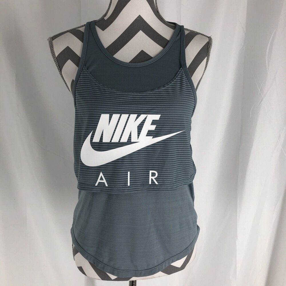 Nike Slate Blue T Back Running Tank Top Dry Fit